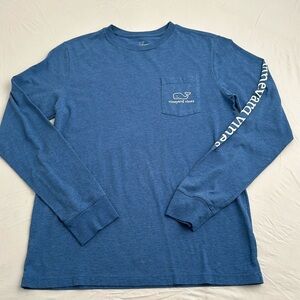 Vineyard Vines blue and white whale logo long sleeve t-shirt